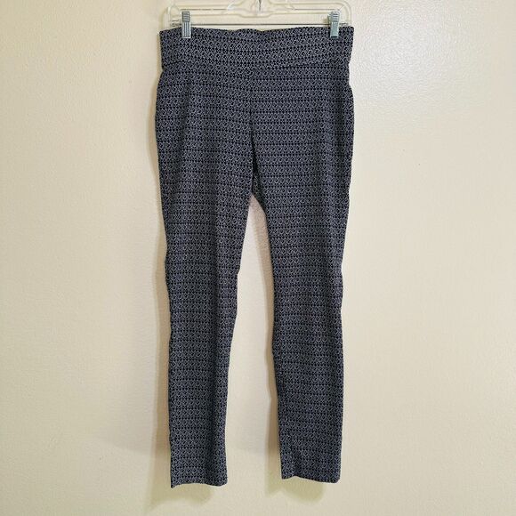 Christopher & Banks Signature Slimming Stretch Pants Dark Blue Polka Dot, Size 6 - Picture 1 of 5